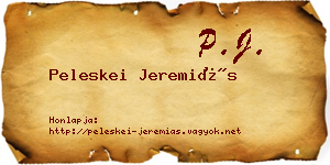 Peleskei Jeremiás névjegykártya